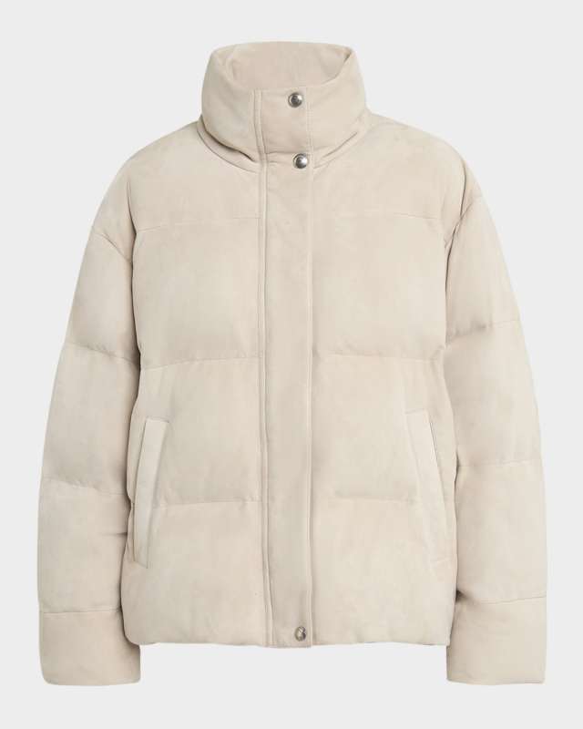 Jools Soft Techno Suede Puffer Jacket